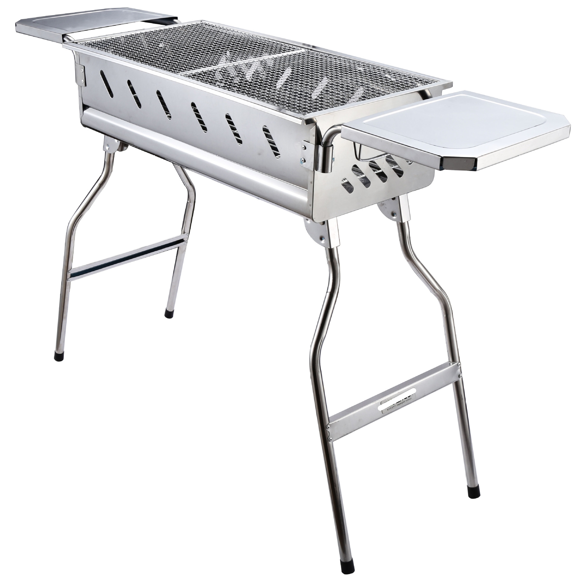 stainless steel barbecue grill with foldable leg
